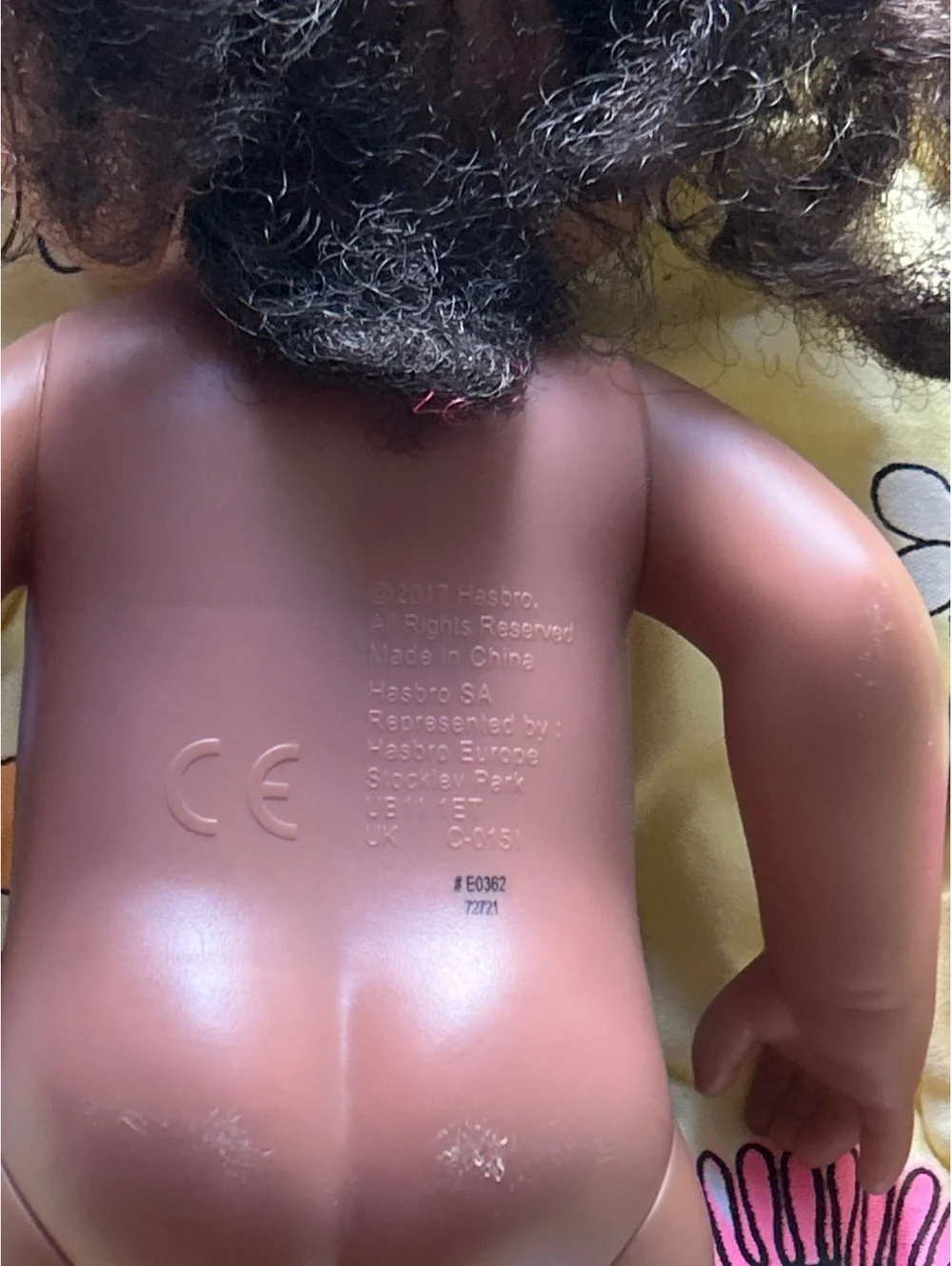 Hasbro baby alive  2017 Brown Curly Hair Baby Doll 12 Inch